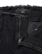 Dolce & Gabbana Black Cotton Tattered Skinny Denim Jeans - Zeiniez