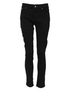 Dolce & Gabbana Black Cotton Skinny Mid Waist Denim Jeans - Zeiniez