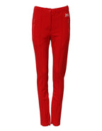 Dolce & Gabbana Red Mid Waist Slim Fit Pants