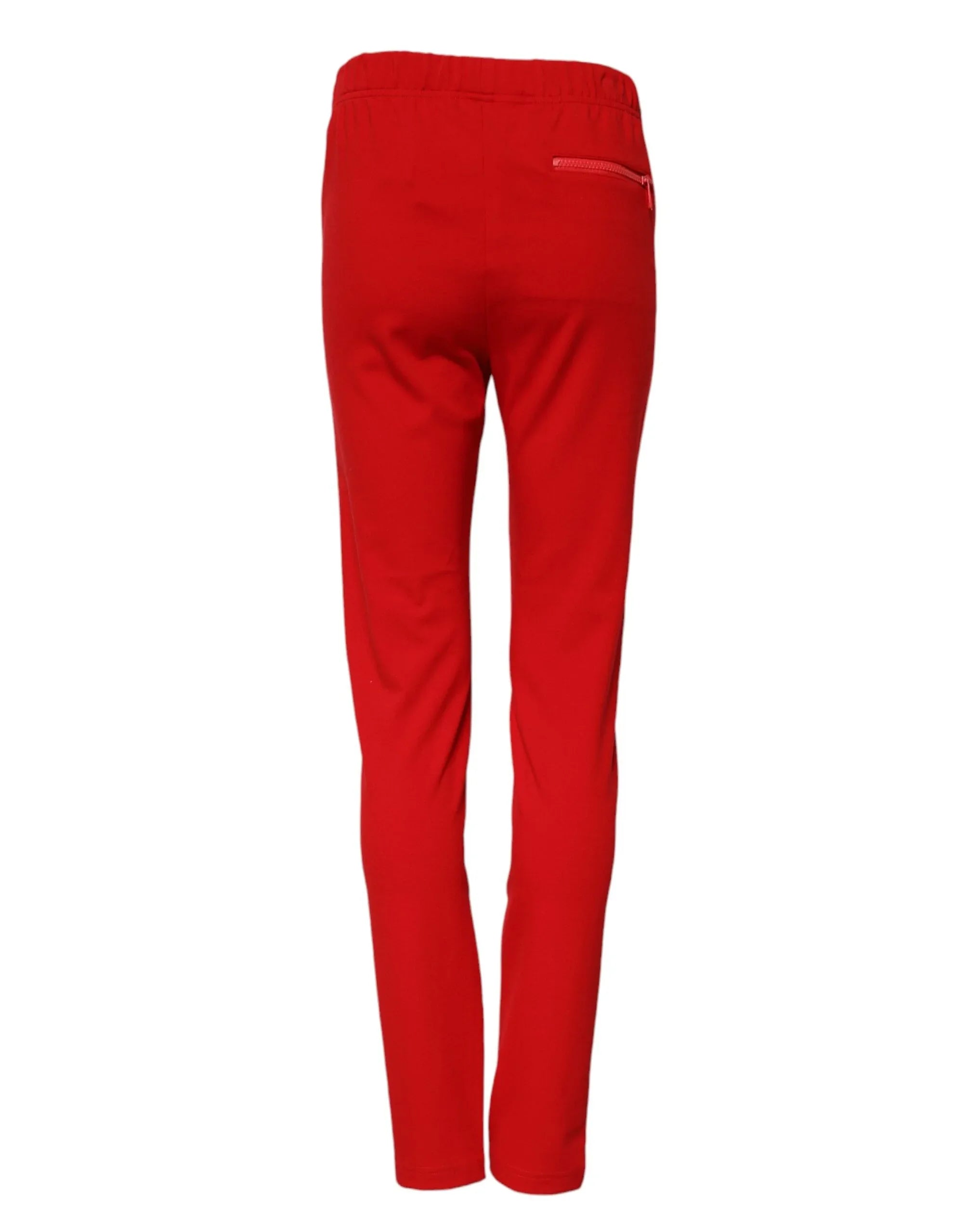 Dolce & Gabbana Red Mid Waist Slim Fit Pants - Zeiniez