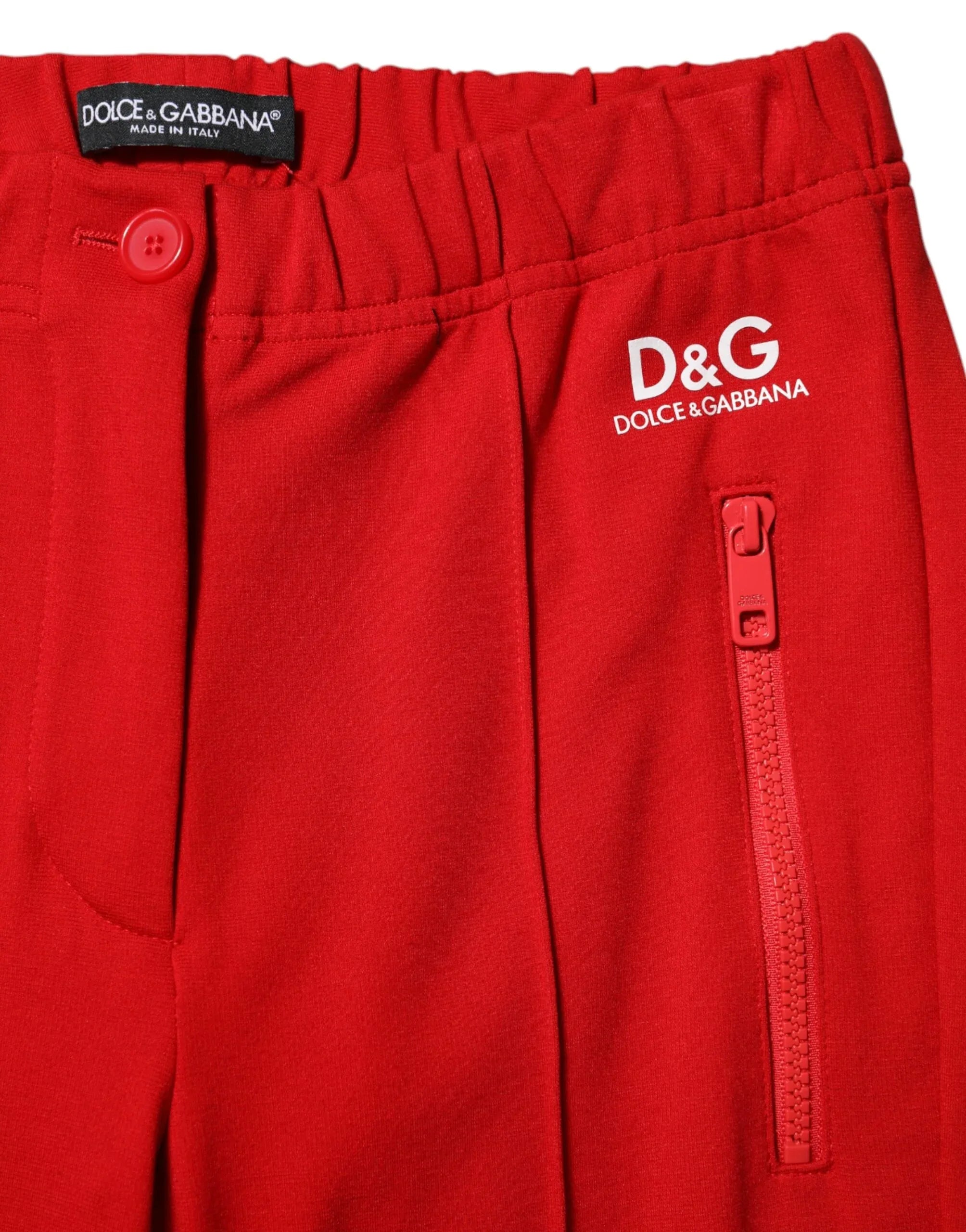 Dolce & Gabbana Red Mid Waist Slim Fit Pants - Zeiniez