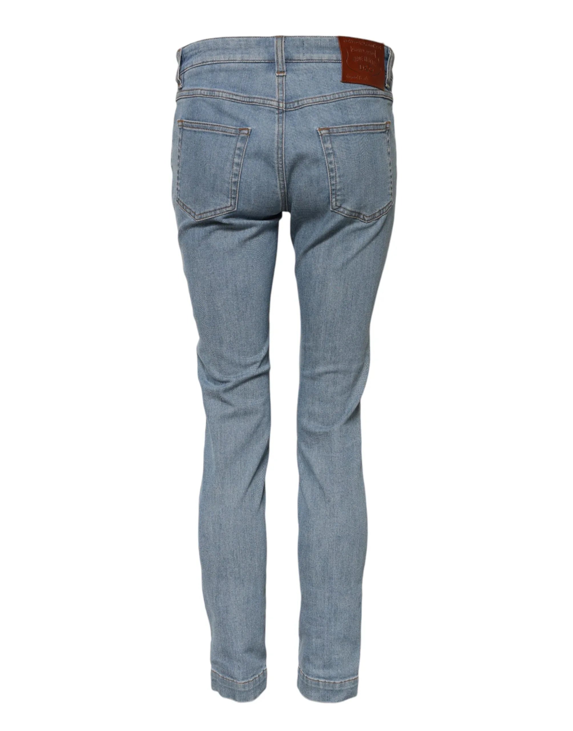 Dolce & Gabbana Blue Cotton PRETTY MidWaist Skinny Denim Jeans - Zeiniez