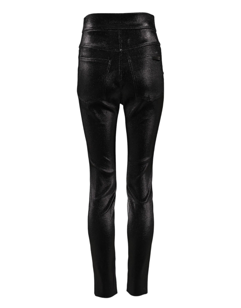 Dolce & Gabbana Black Cotton Stretch Lurex Thread Skinny Pants - Zeiniez