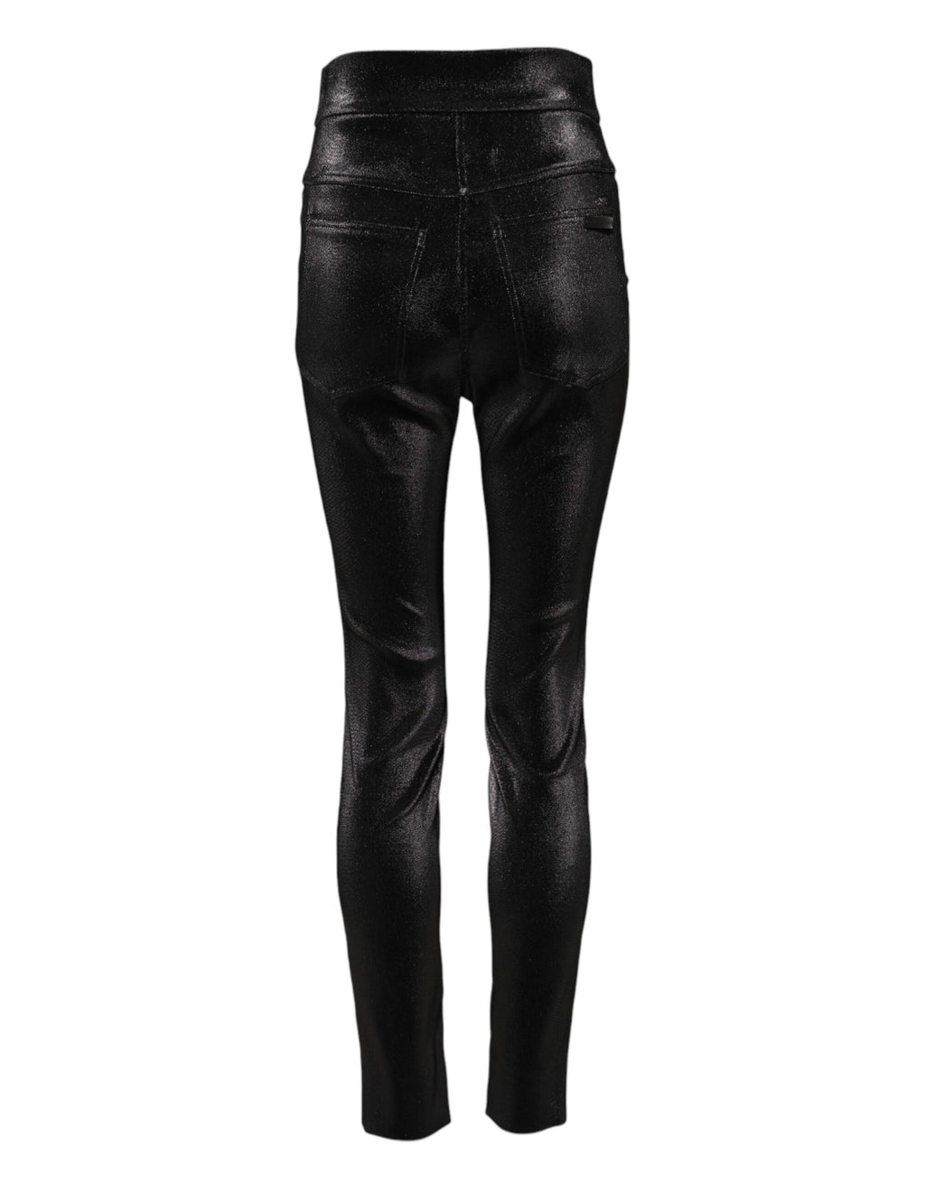 Dolce & Gabbana Black Cotton Stretch Lurex Thread Skinny Pants