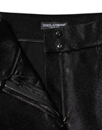 Dolce & Gabbana Black Cotton Stretch Lurex Thread Skinny Pants