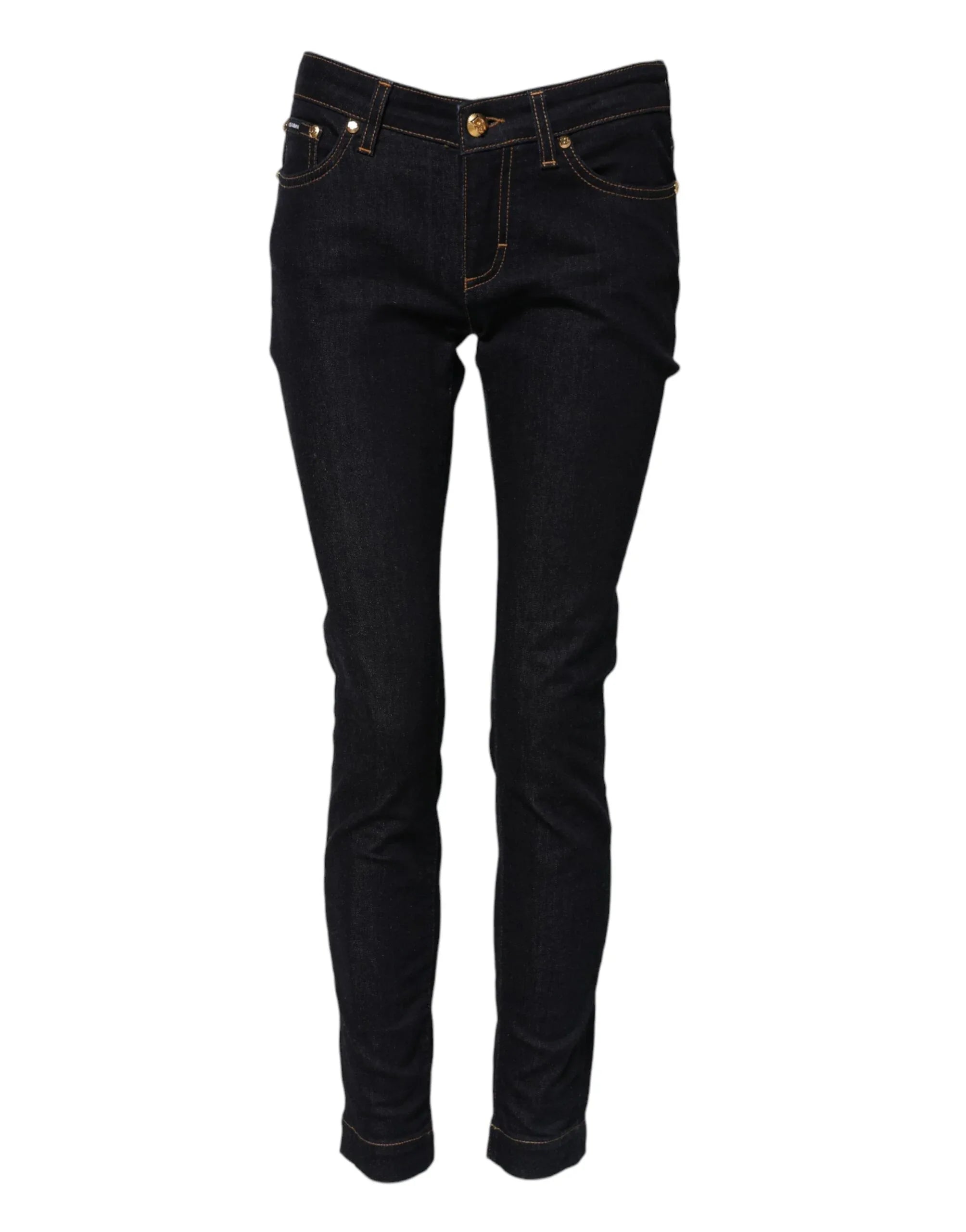 Dolce & Gabbana Blue Cotton PRETTY LowWaist Skinny Denim Jeans - Zeiniez