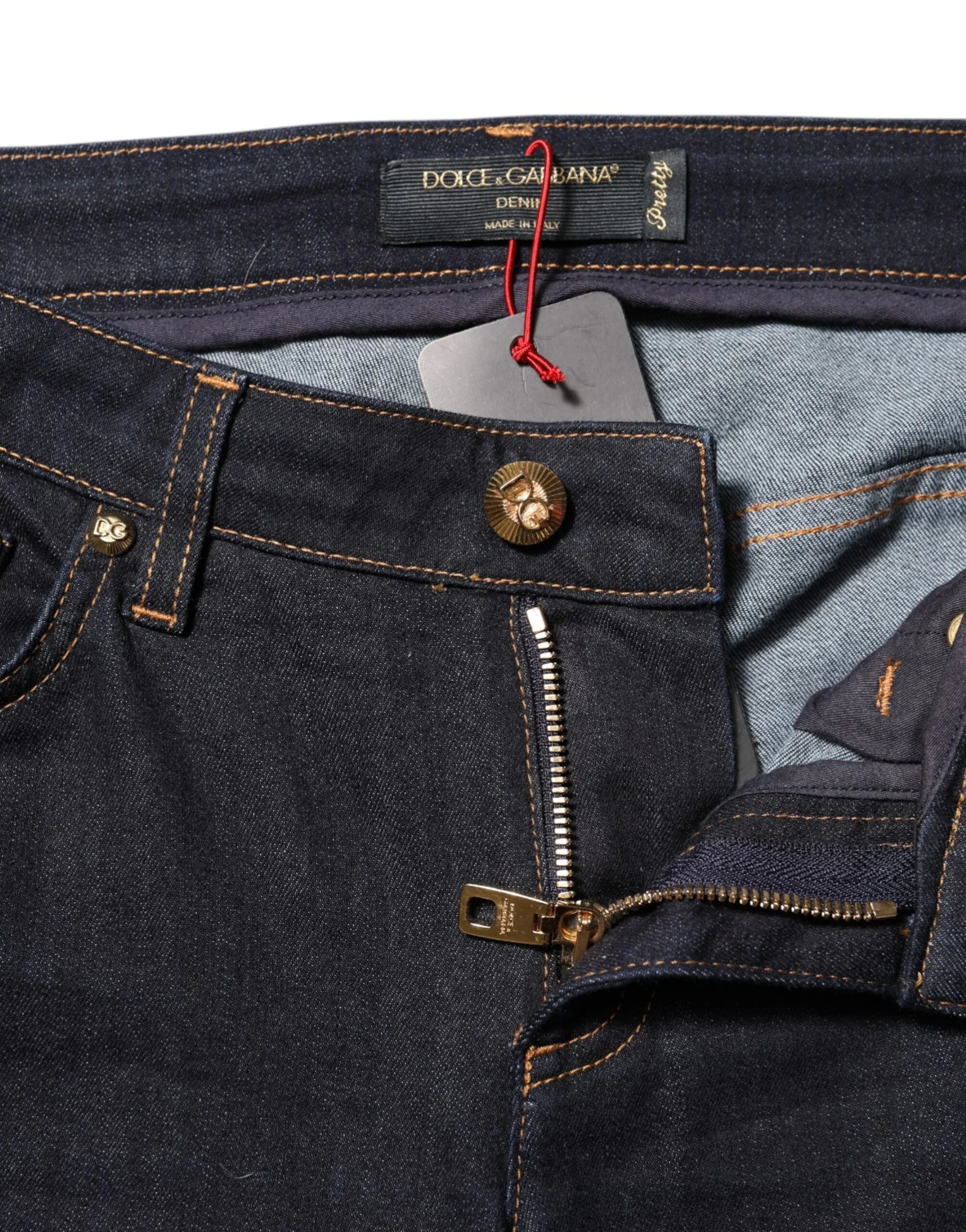 Dolce & Gabbana Blue Cotton PRETTY LowWaist Skinny Denim Jeans - Zeiniez