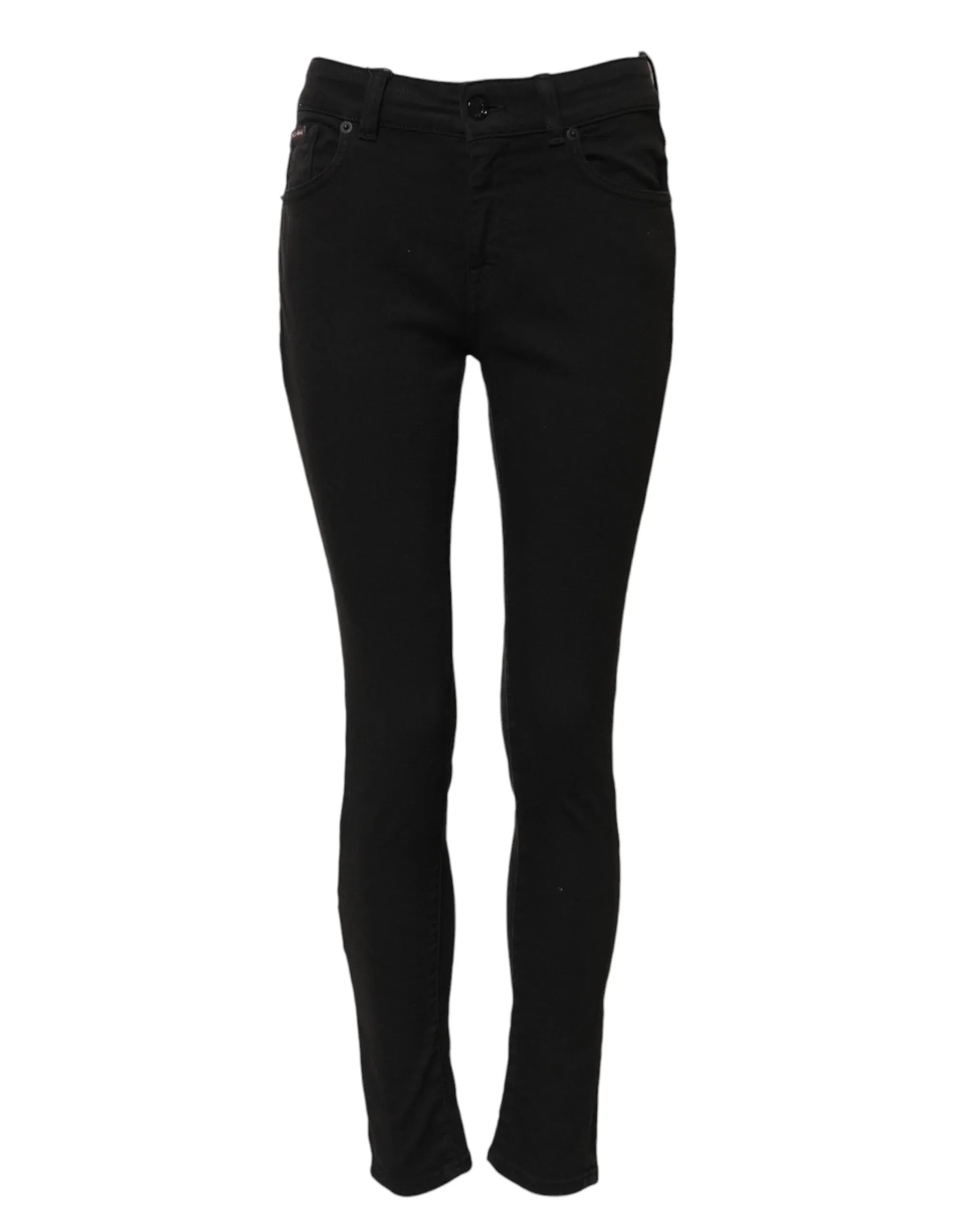 Dolce & Gabbana Black Cotton Skinny Mid Waist Denim Jeans - Zeiniez