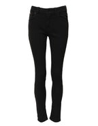 Dolce & Gabbana Black Cotton Skinny Mid Waist Denim Jeans
