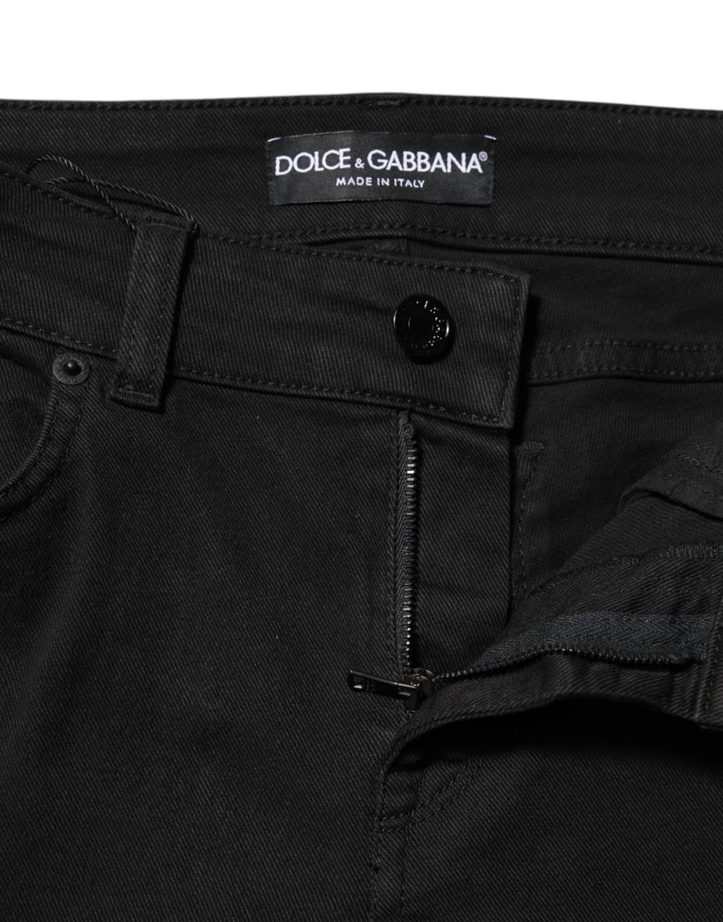 Dolce & Gabbana Black Cotton Skinny Mid Waist Denim Jeans - Zeiniez