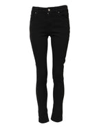 Dolce & Gabbana Black Cotton Skinny Mid Waist Denim Jeans - Zeiniez