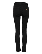 Dolce & Gabbana Black Cotton Skinny Mid Waist Denim Jeans - Zeiniez