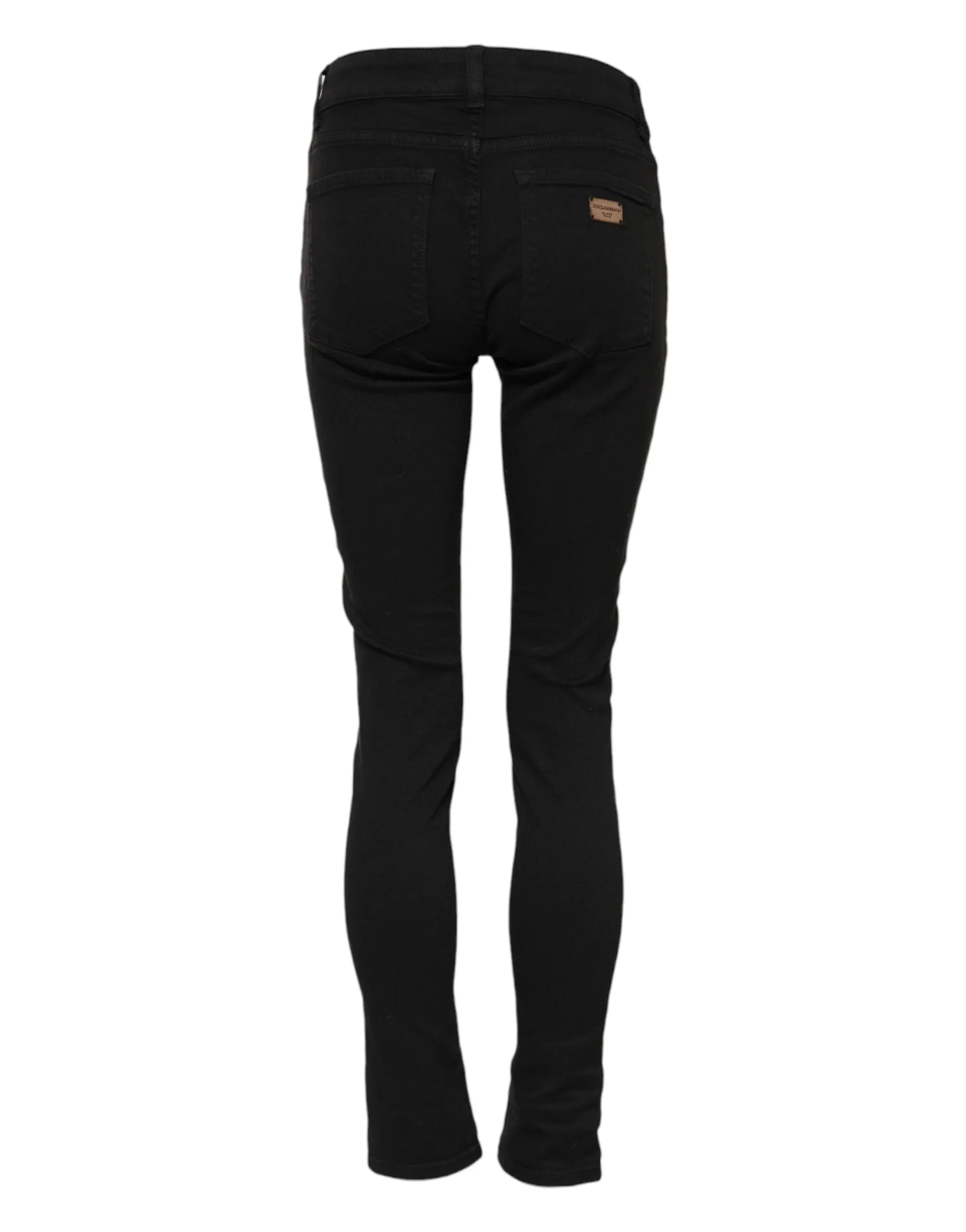 Dolce & Gabbana Black Cotton Skinny Mid Waist Denim Jeans - Zeiniez