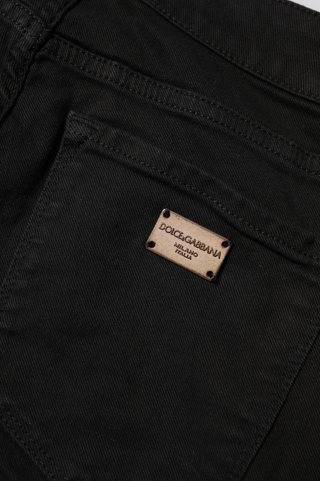 Dolce & Gabbana Black Cotton Skinny Mid Waist Denim Jeans