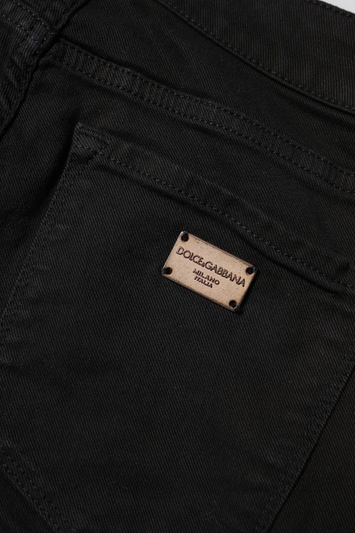 Dolce & Gabbana Black Cotton Skinny Mid Waist Denim Jeans