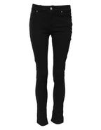Dolce & Gabbana Black Cotton Skinny Mid Waist Denim Jeans - Zeiniez