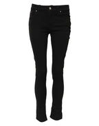 Dolce & Gabbana Black Cotton Skinny Mid Waist Denim Jeans
