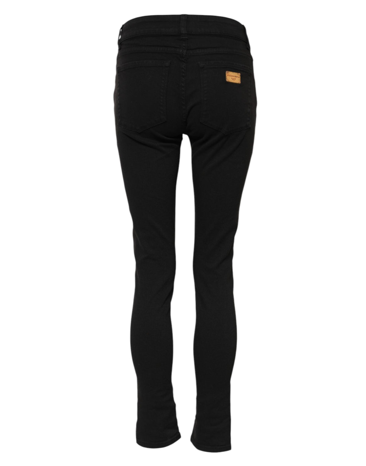 Dolce & Gabbana Black Cotton Skinny Mid Waist Denim Jeans