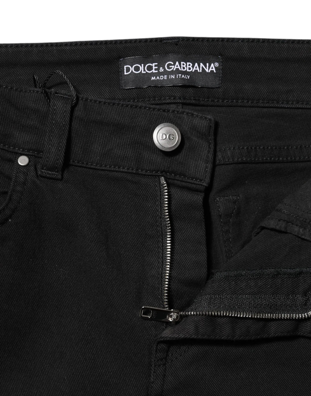 Dolce & Gabbana Black Cotton Skinny Mid Waist Denim Jeans - Zeiniez