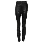 Dolce & Gabbana Black Leather Elastic Waist Pants - Zeiniez
