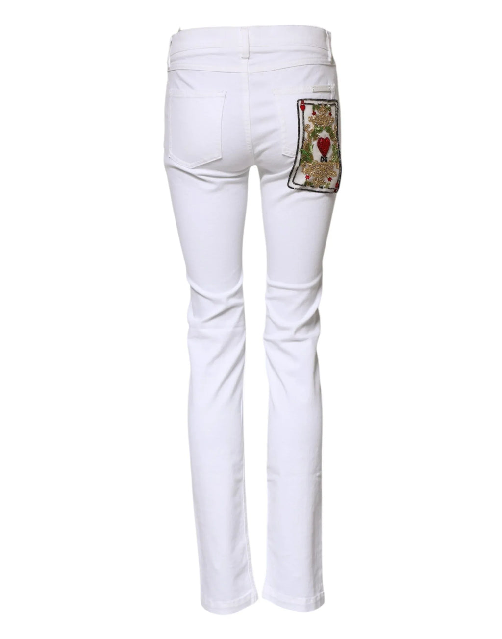 Dolce & Gabbana White GRACE Mid Waisted Skinny Denim Jeans - Zeiniez