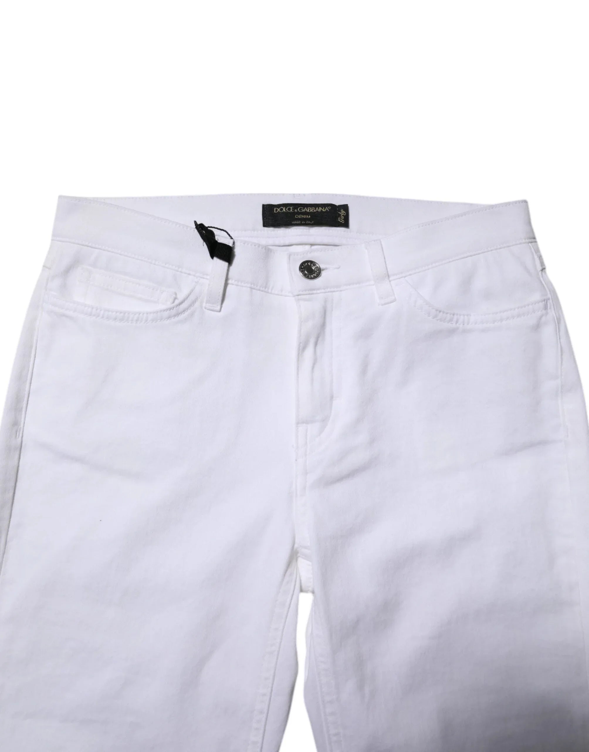 Dolce & Gabbana White GRACE Mid Waisted Skinny Denim Jeans - Zeiniez