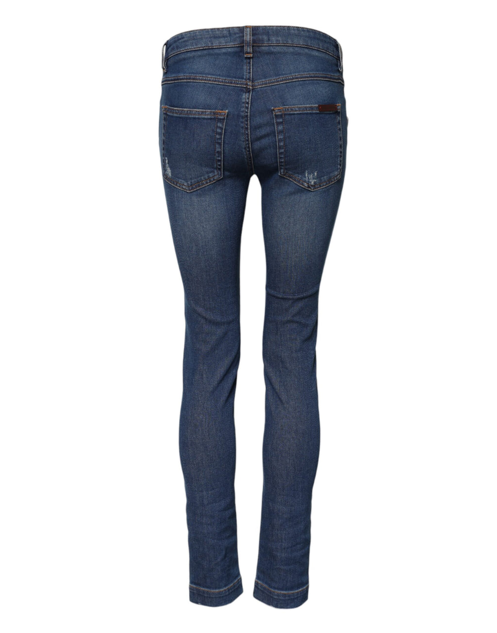 Dolce & Gabbana Blue Cotton Low Waist Skinny Denim Jeans