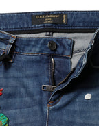 Dolce & Gabbana Blue Cotton Low Waist Skinny Denim Jeans - Zeiniez