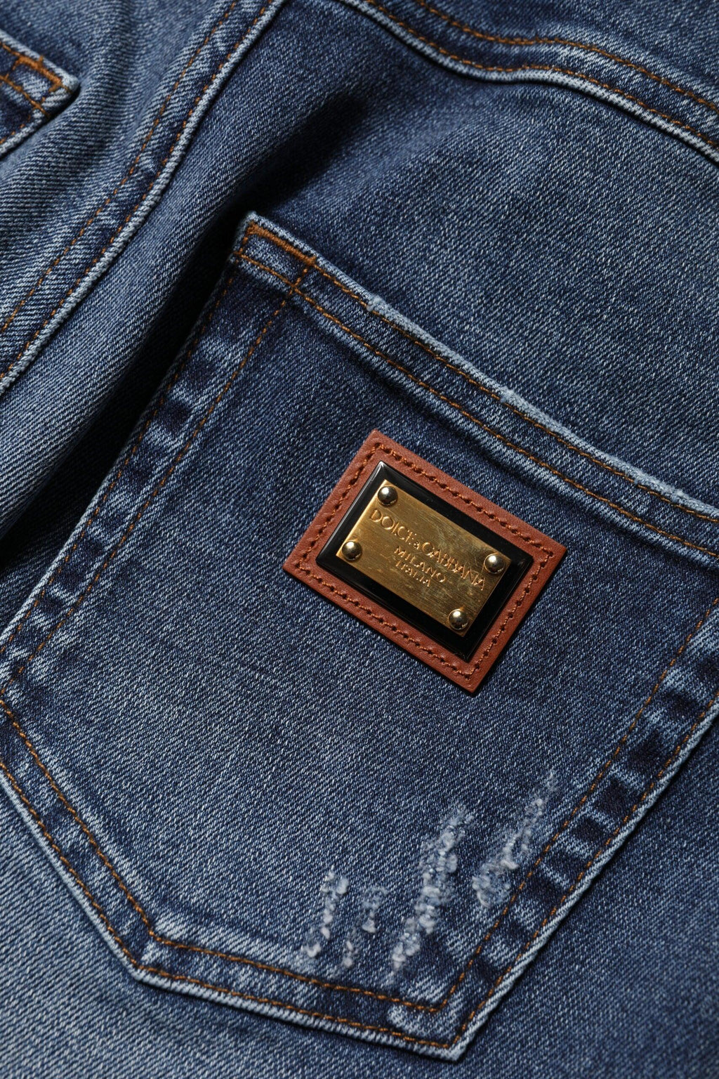 Dolce & Gabbana Blue Rhinestone Embellished Denim Jeans - Zeiniez