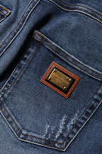 Dolce & Gabbana Blue Rhinestone Embellished Denim Jeans - Zeiniez