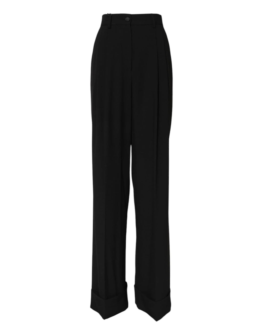Dolce & Gabbana Black Wool High Waist Formal Pants - Zeiniez