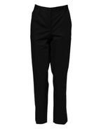 Dolce & Gabbana Black Cotton High Waist Formal Pants - Zeiniez