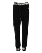 Dolce & Gabbana Black Cotton Jogger Logo Waist Pants - Zeiniez