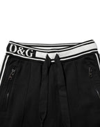 Dolce & Gabbana Black Cotton Jogger Logo Waist Pants - Zeiniez