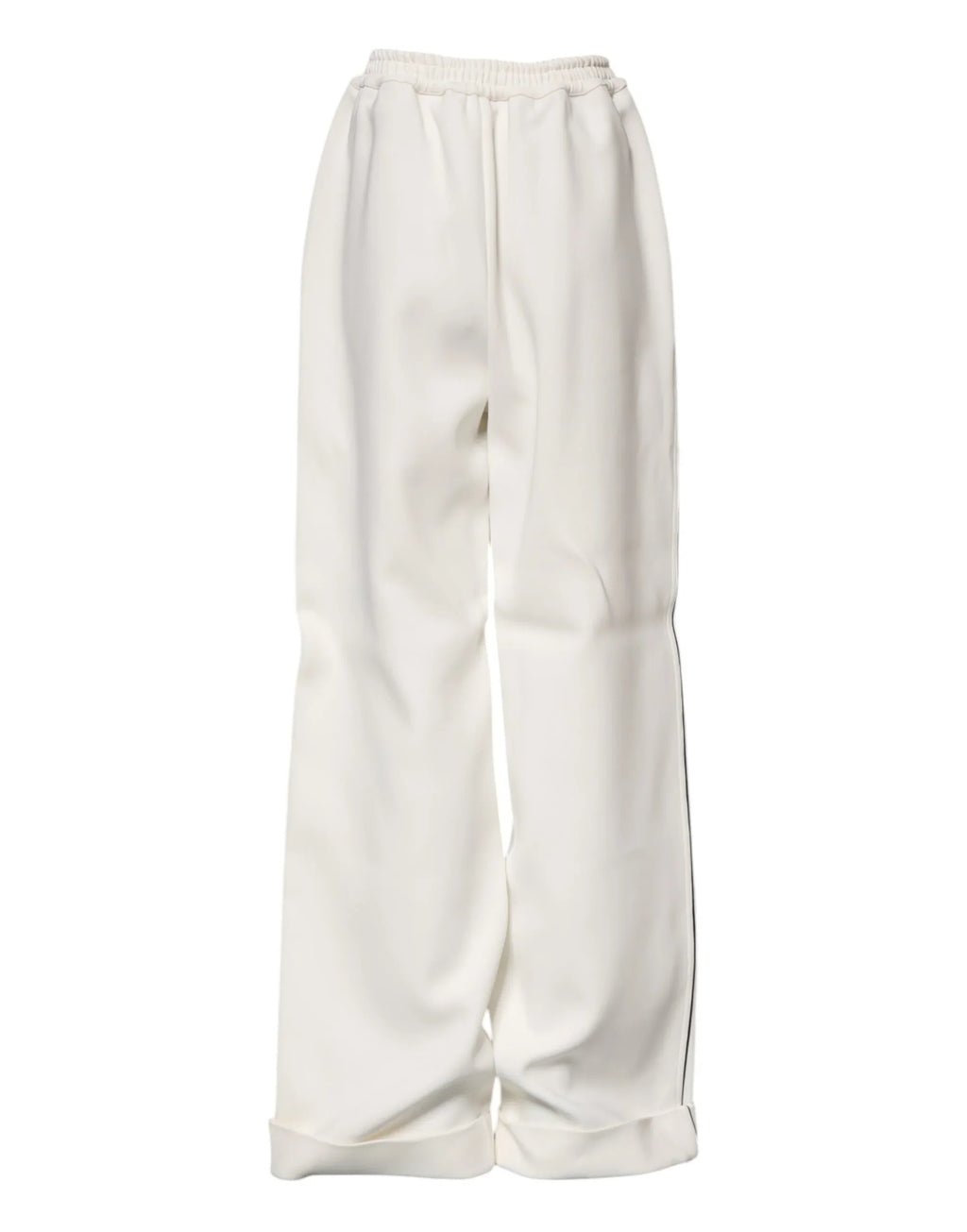 Dolce & Gabbana White Viscose Wide Leg Pull On Pants - Zeiniez