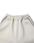Dolce & Gabbana White Viscose Wide Leg Pull On Pants - Zeiniez