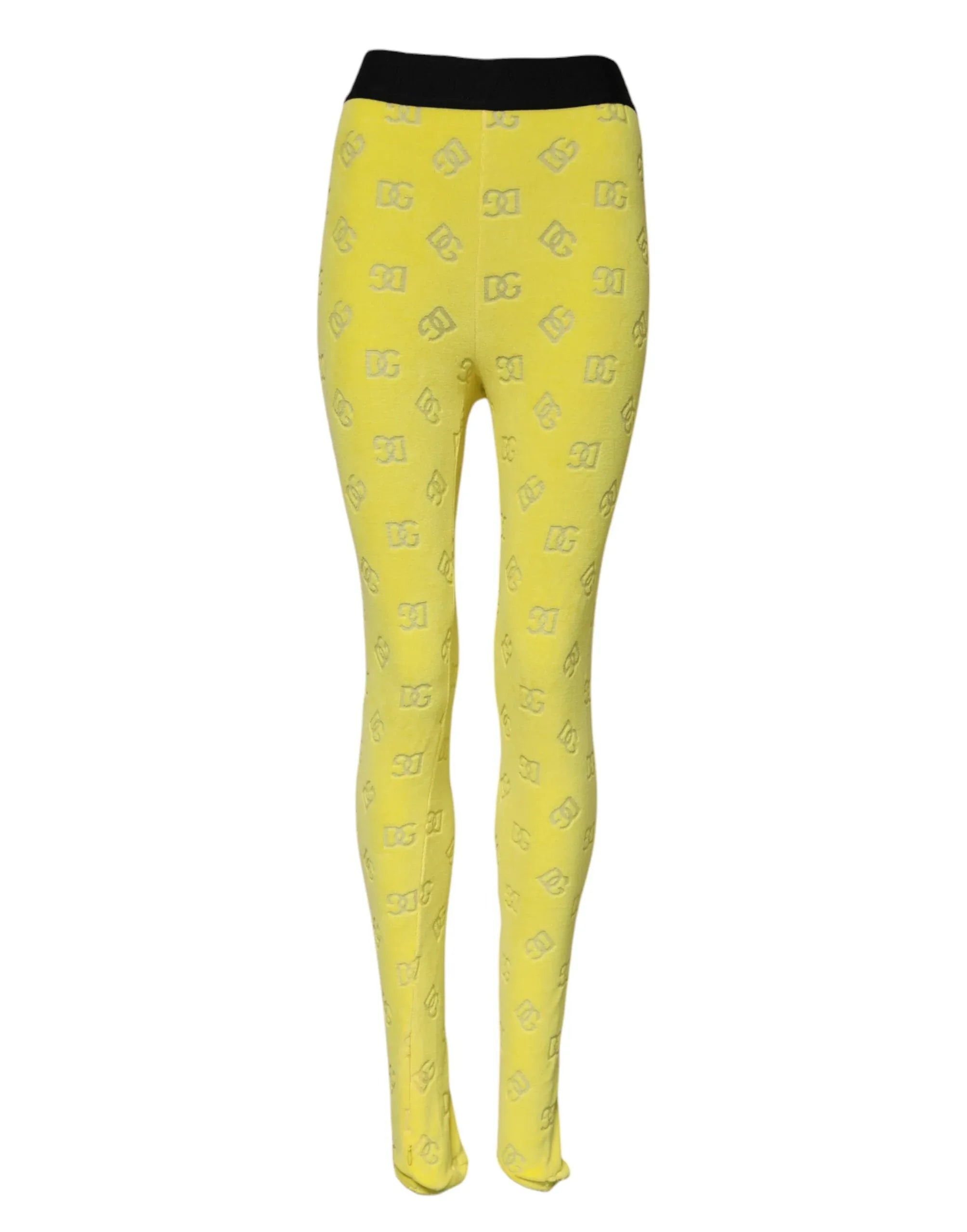 Dolce & Gabbana Yellow Logo Slim Fit Leggings Pants - Zeiniez