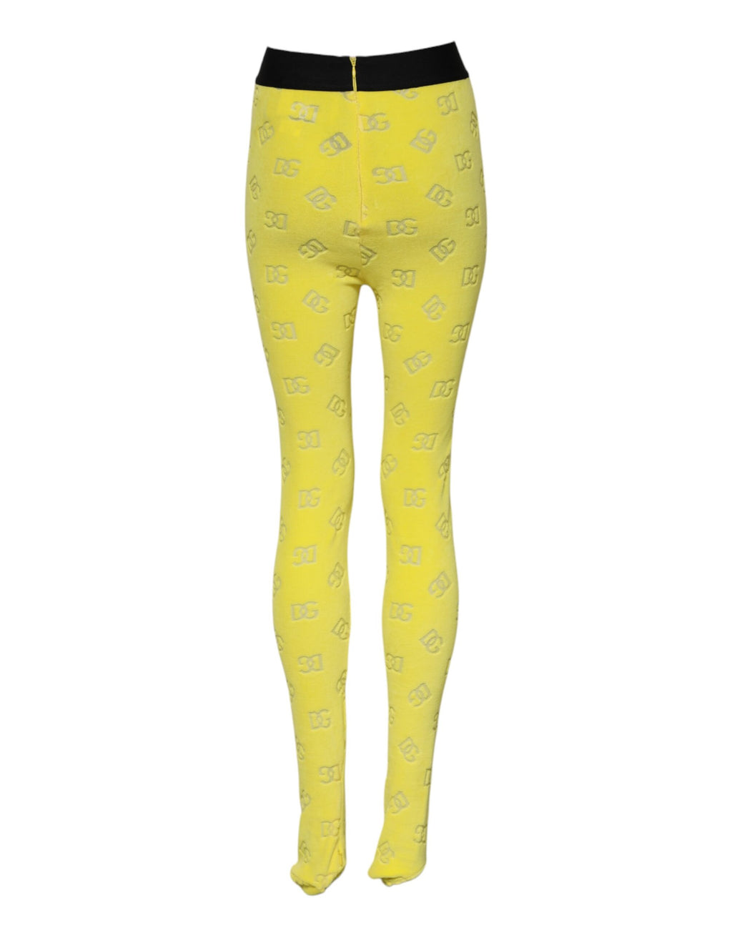 Dolce & Gabbana Yellow Logo Slim Fit Leggings Pants