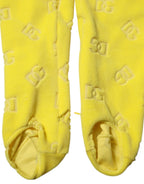 Dolce & Gabbana Yellow Logo Slim Fit Leggings Pants