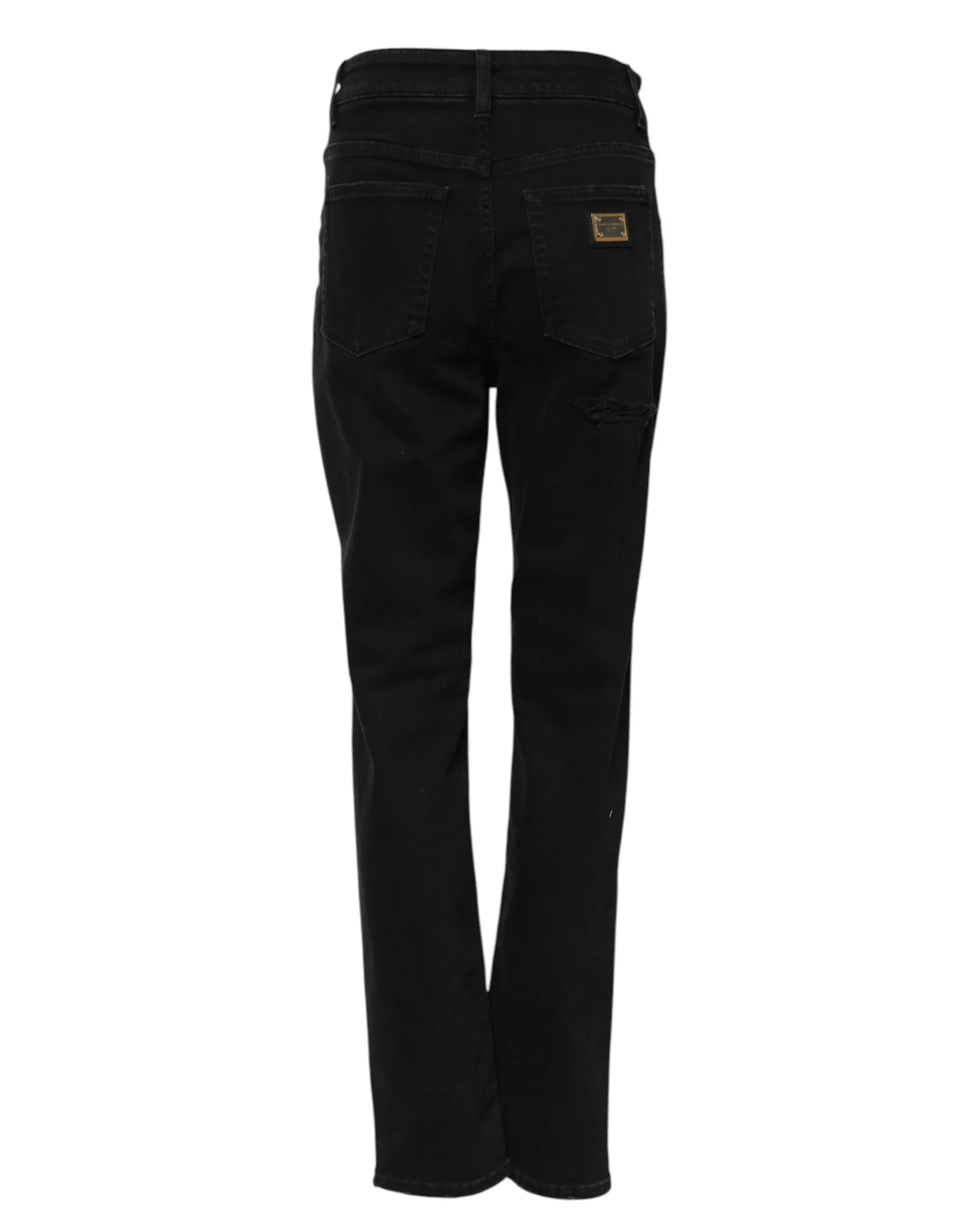 Dolce & Gabbana Black Boyfriend Cotton Flared Denim Jeans - Zeiniez