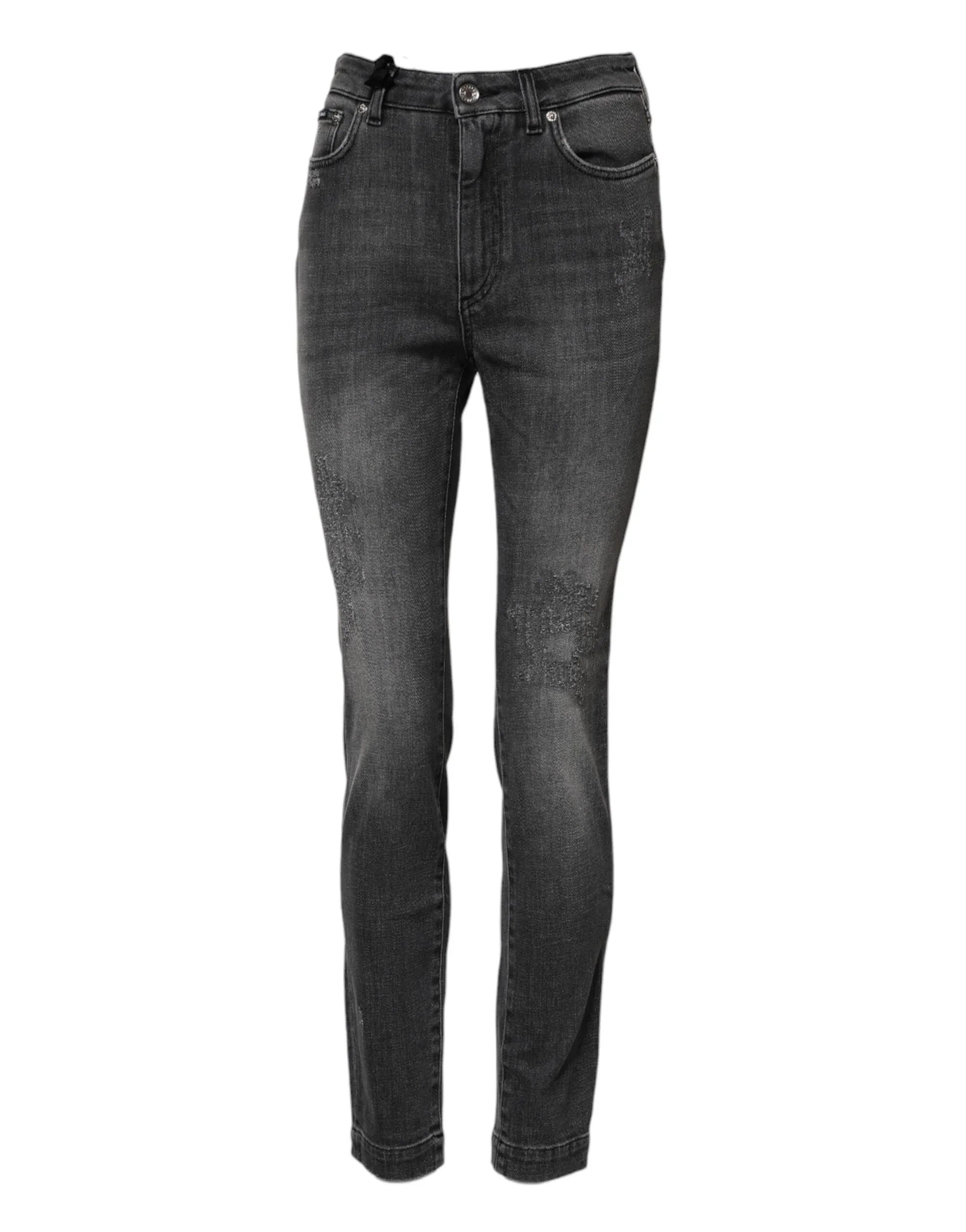 Dolce & Gabbana Dark Gray AUDREY Cotton Skinny Denim Jeans - Zeiniez