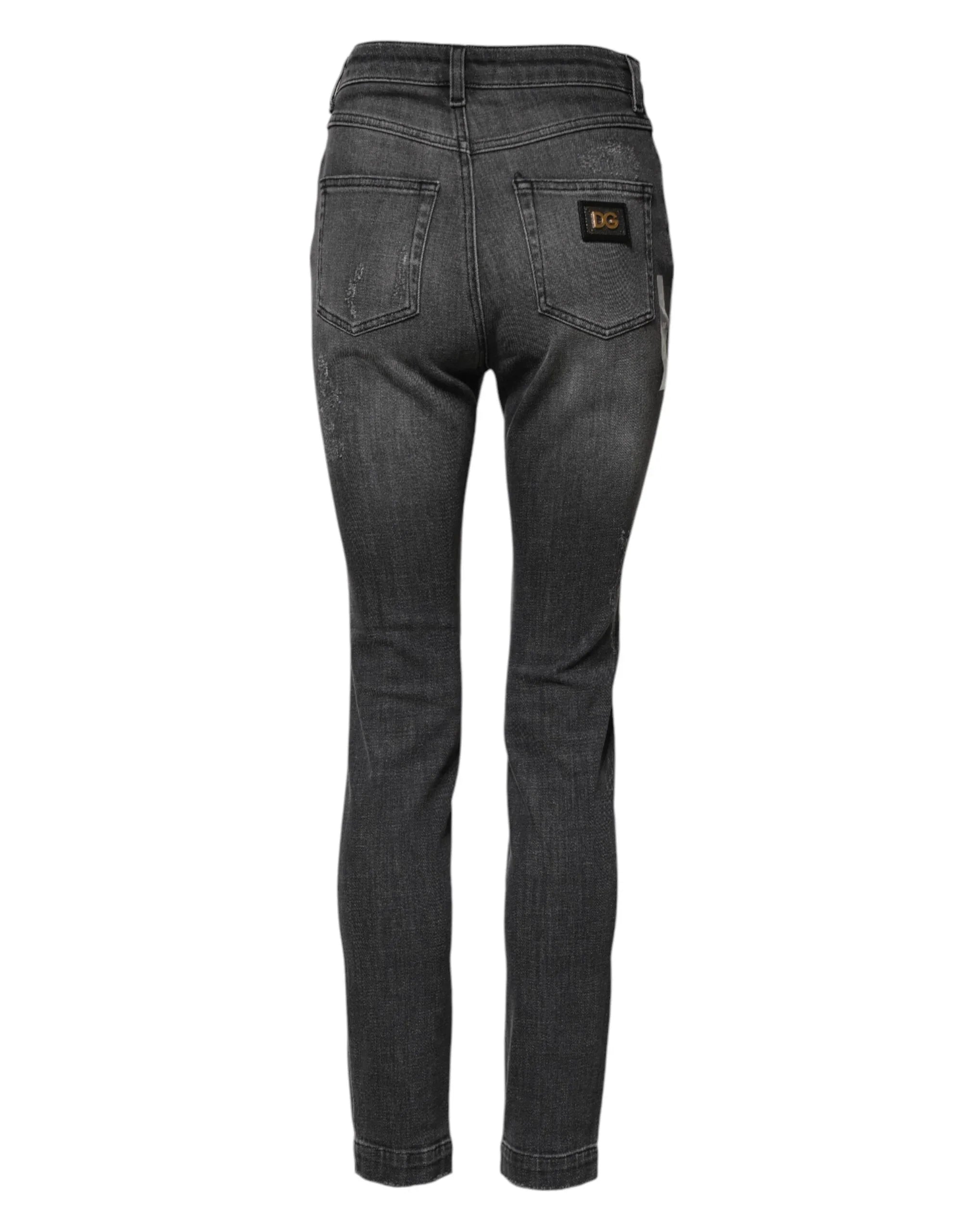 Dolce & Gabbana Dark Gray AUDREY Cotton Skinny Denim Jeans - Zeiniez