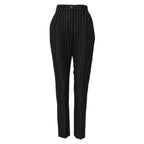 Dolce & Gabbana Black Stripes High Waist Tapered Pants - Zeiniez