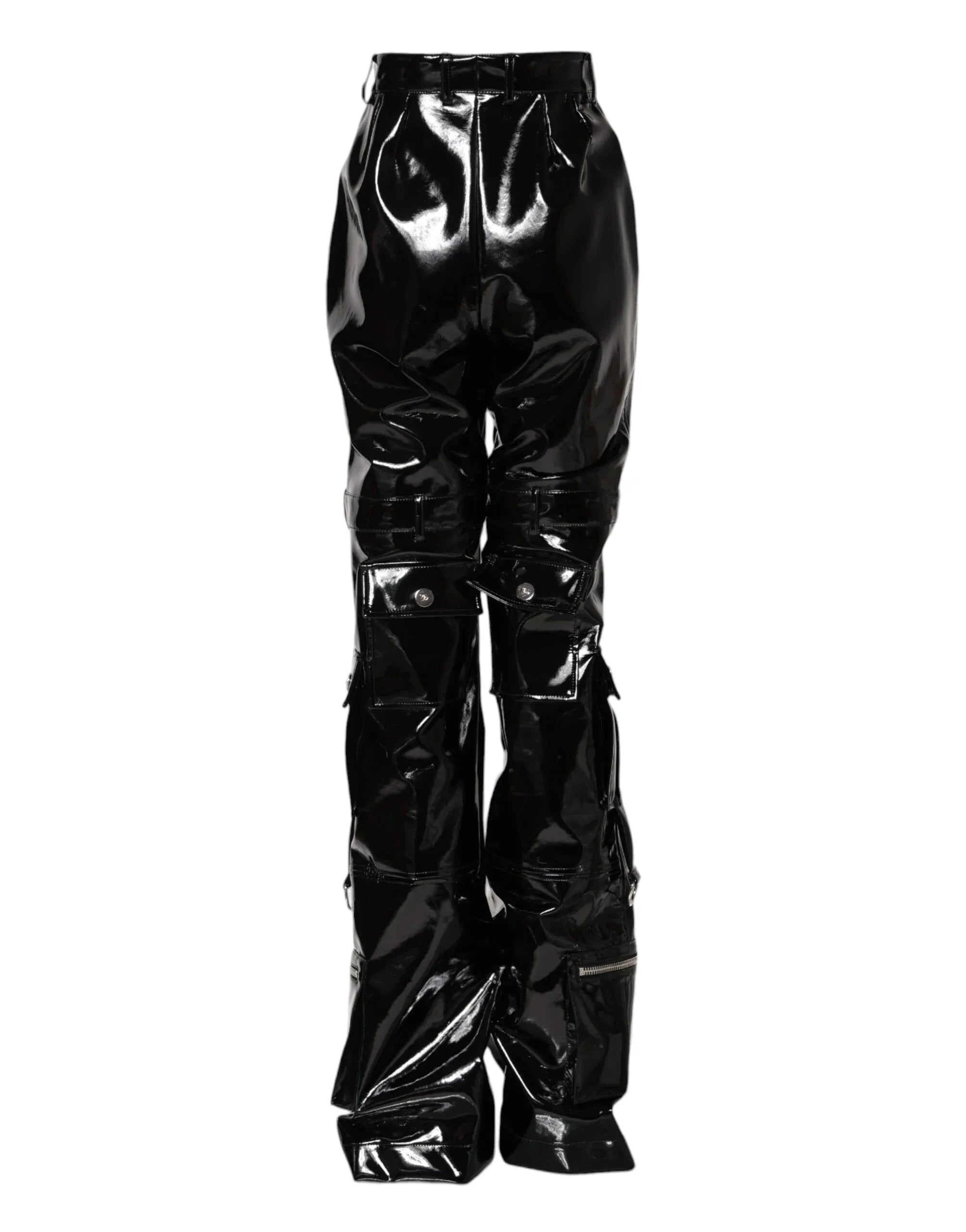Dolce & Gabbana Black High Waist Cargo Bootcut Pants - Zeiniez