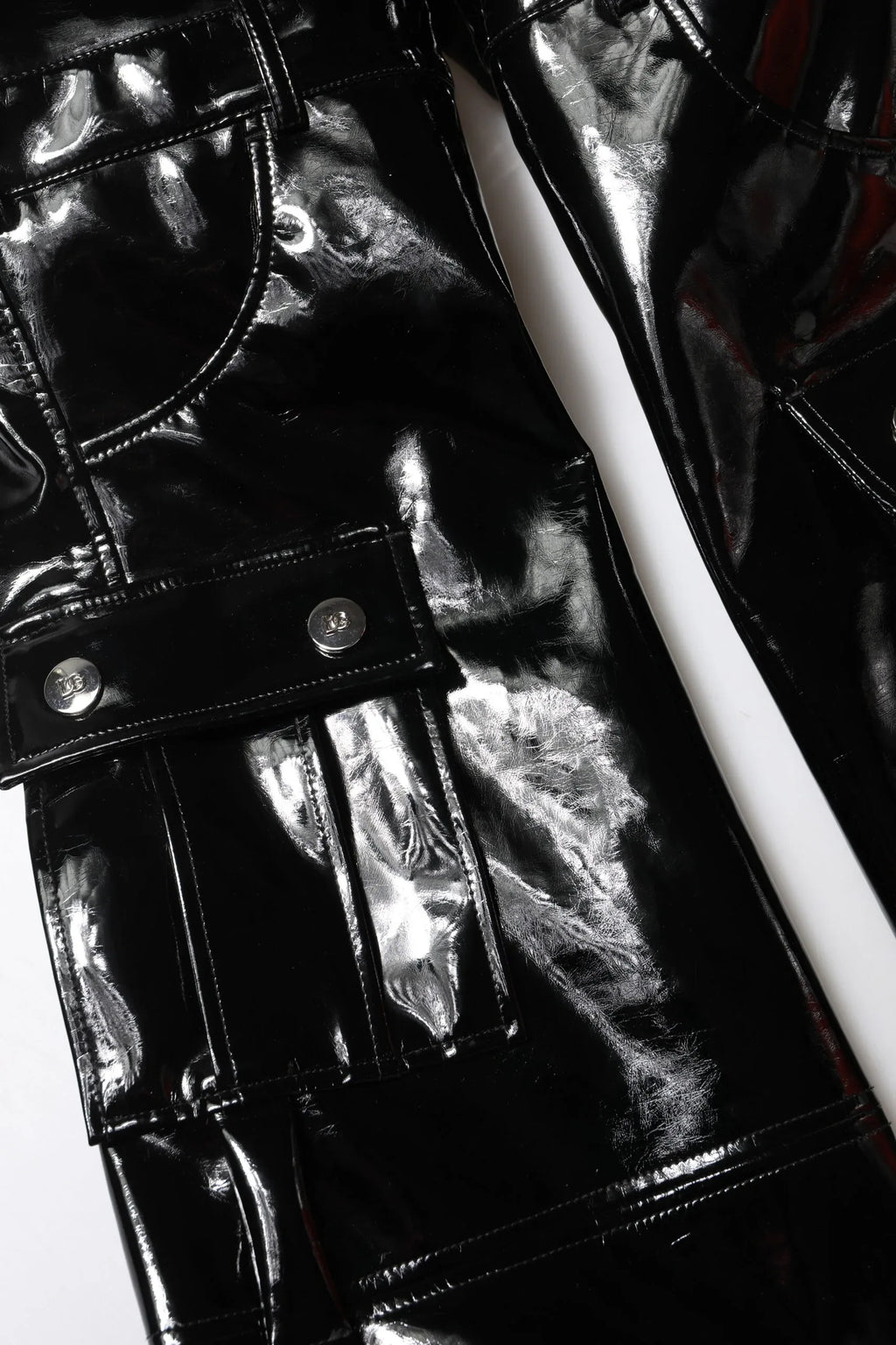 Dolce & Gabbana Black High Waist Cargo Bootcut Pants - Zeiniez