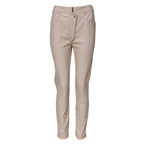 Elisabetta Franchi Beige High Waist Tapered Pants - Zeiniez