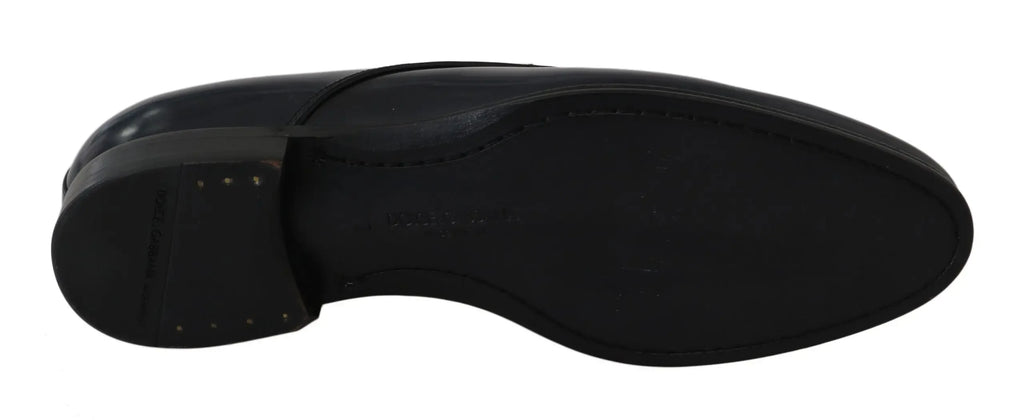 Dolce & Gabbana Blue Leather Dress Derby Formal Mens Shoes - Zeiniez