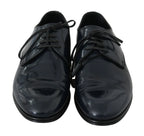 Dolce & Gabbana Blue Leather Dress Derby Formal Mens Shoes - Zeiniez