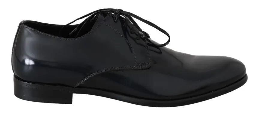 Dolce & Gabbana Blue Leather Polished Dress Derby Shoes - Zeiniez