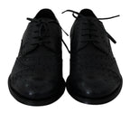 Dolce & Gabbana Blue Leather Wingtip Oxford Dress  Shoes - Zeiniez